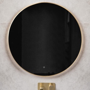 Зеркало в металл раме c подсветкой D100cm